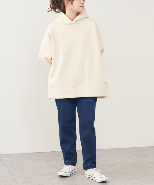 PUAL CE CIN（ピュアルセシン）の「ニットデニムテーパードパンツ（デニムパンツ・レディース・ブルー/インディゴブルー・FREE）」の7枚目の写真