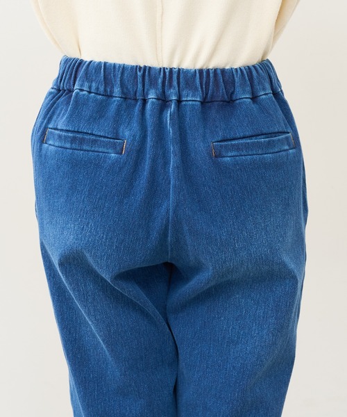 PUAL CE CIN（ピュアルセシン）の「ニットデニムテーパードパンツ（デニムパンツ・レディース・ブルー/インディゴブルー・FREE）」の12枚目の写真