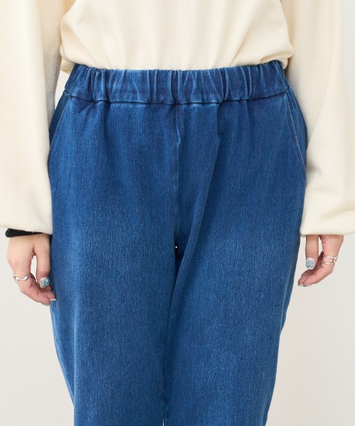 PUAL CE CIN（ピュアルセシン）の「ニットデニムテーパードパンツ（デニムパンツ・レディース・ブルー/インディゴブルー・FREE）」の17枚目の写真