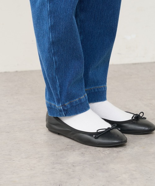 PUAL CE CIN（ピュアルセシン）の「ニットデニムテーパードパンツ（デニムパンツ・レディース・ブルー/インディゴブルー・FREE）」の4枚目の写真