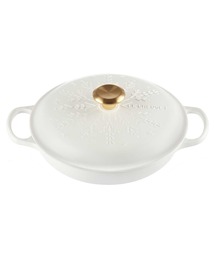 ♡ルクルーゼ　スノーフレーク　ビュッフェキャセロール　コットン　レリーフ　新品 ♡ルクルーゼ スノーフレーク ビュッフェキャセロール コットン