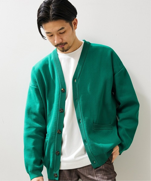 417 EDIFICE（フォーワンセブンエディフィス）の「【カットソー+ニットの2点セット】ミラノリブレイヤードカーディガン（カーディガン/ボレロ・メンズ・チャコールグレー/ベージュ/ネイビー/イエロー/ホワイト/ブルー/グリーン・SMALL/LARGE/MEDIUM）」の4枚目の写真