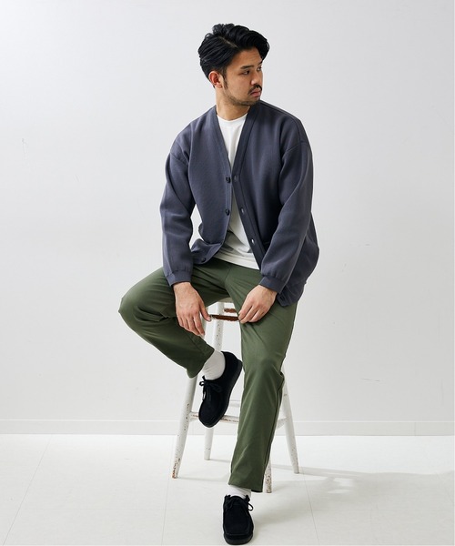 417 EDIFICE（フォーワンセブンエディフィス）の「【カットソー+ニットの2点セット】ミラノリブレイヤードカーディガン（カーディガン/ボレロ・メンズ・チャコールグレー/ベージュ/ネイビー/イエロー/ホワイト/ブルー/グリーン・SMALL/LARGE/MEDIUM）」の10枚目の写真