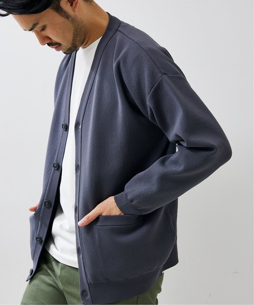 417 EDIFICE（フォーワンセブンエディフィス）の「【カットソー+ニットの2点セット】ミラノリブレイヤードカーディガン（カーディガン/ボレロ・メンズ・チャコールグレー/ベージュ/ネイビー/イエロー/ホワイト/ブルー/グリーン・SMALL/LARGE/MEDIUM）」の11枚目の写真