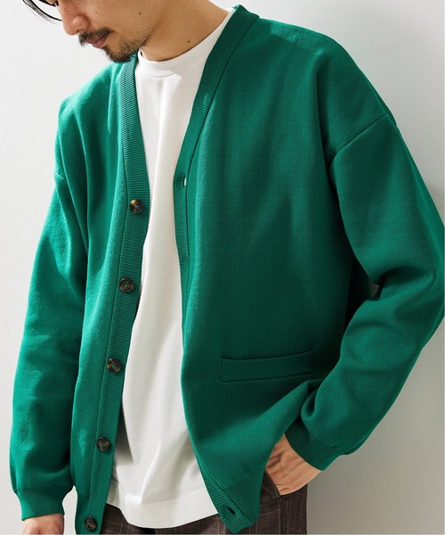 417 EDIFICE（フォーワンセブンエディフィス）の「【カットソー+ニットの2点セット】ミラノリブレイヤードカーディガン（カーディガン/ボレロ・メンズ・チャコールグレー/ベージュ/ネイビー/イエロー/ホワイト/ブルー/グリーン・SMALL/LARGE/MEDIUM）」の15枚目の写真