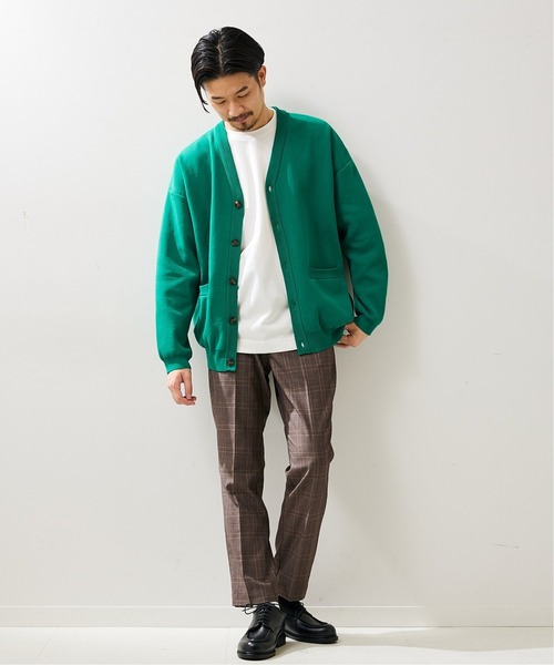 417 EDIFICE（フォーワンセブンエディフィス）の「【カットソー+ニットの2点セット】ミラノリブレイヤードカーディガン（カーディガン/ボレロ・メンズ・チャコールグレー/ベージュ/ネイビー/イエロー/ホワイト/ブルー/グリーン・SMALL/LARGE/MEDIUM）」の14枚目の写真