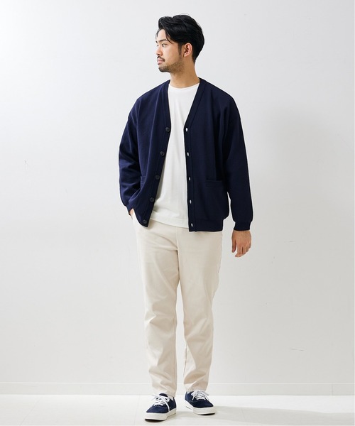 417 EDIFICE（フォーワンセブンエディフィス）の「【カットソー+ニットの2点セット】ミラノリブレイヤードカーディガン（カーディガン/ボレロ・メンズ・チャコールグレー/ベージュ/ネイビー/イエロー/ホワイト/ブルー/グリーン・SMALL/LARGE/MEDIUM）」の16枚目の写真