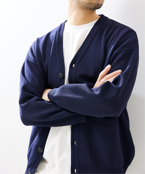 417 EDIFICE（フォーワンセブンエディフィス）の「【カットソー+ニットの2点セット】ミラノリブレイヤードカーディガン（カーディガン/ボレロ・メンズ・チャコールグレー/ベージュ/ネイビー/イエロー/ホワイト/ブルー/グリーン・SMALL/LARGE/MEDIUM）」の17枚目の写真