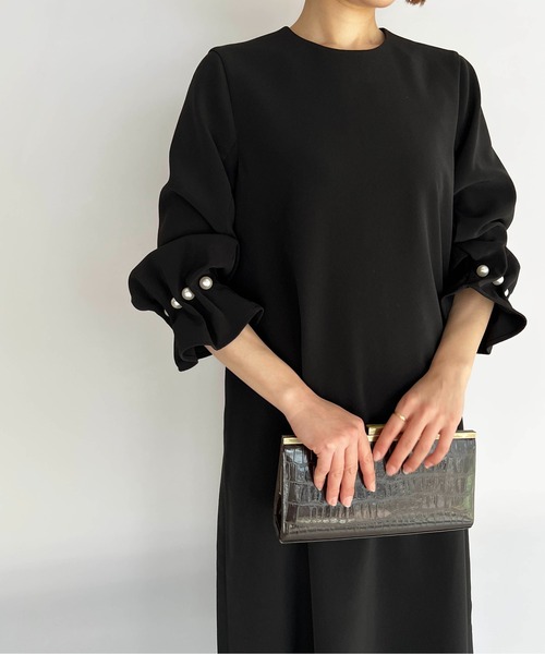 PICCIN（ピッチン）の「袖パールワンピース（ワンピース・レディース・ブラック・M）」の15枚目の写真