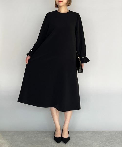 PICCIN（ピッチン）の「袖パールワンピース（ワンピース・レディース・ブラック・M）」の5枚目の写真