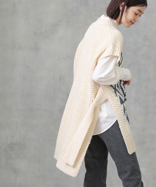 blanc basque（ブランバスク）の「【BLANC basque】ロービングＪＱベスト（ニット/セーター・レディース・ホワイト系その他・FREE）」の9枚目の写真