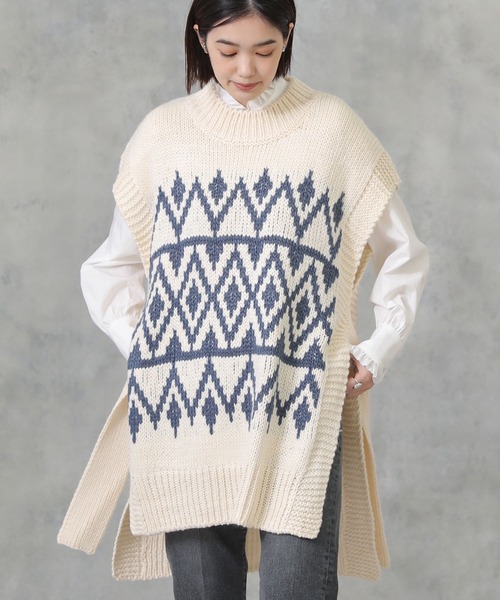 blanc basque（ブランバスク）の「【BLANC basque】ロービングＪＱベスト（ニット/セーター・レディース・ホワイト系その他・FREE）」の12枚目の写真