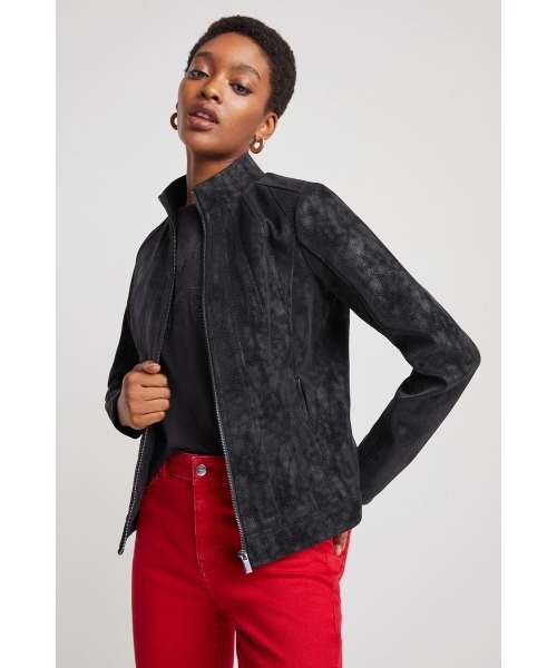 Desigual(デシグアル)の「スリム バイカージャケット(その他アウター・レディース・ブラック/イエロー/ホワイト/ブラウン・XXL/L/S/XS/XL/M)」の3枚目の写真