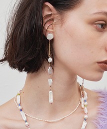 淡水パール×ビーズアシンメトリーピアス