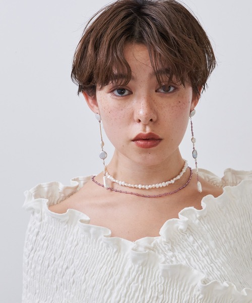 LA BELLE ETUDE（ラベルエチュード）の「淡水パール×ビーズアシンメトリーピアス（ピアス（両耳用）・レディース・その他・FREE）」の3枚目の写真