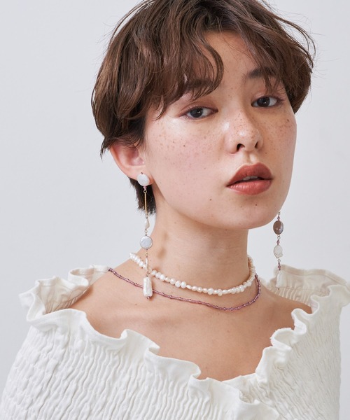 LA BELLE ETUDE（ラベルエチュード）の「淡水パール×ビーズアシンメトリーピアス（ピアス（両耳用）・レディース・その他・FREE）」の4枚目の写真