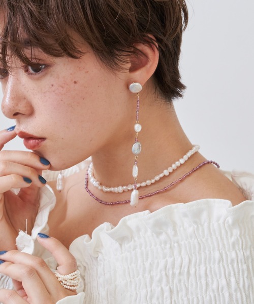 LA BELLE ETUDE（ラベルエチュード）の「淡水パール×ビーズアシンメトリーピアス（ピアス（両耳用）・レディース・その他・FREE）」の5枚目の写真