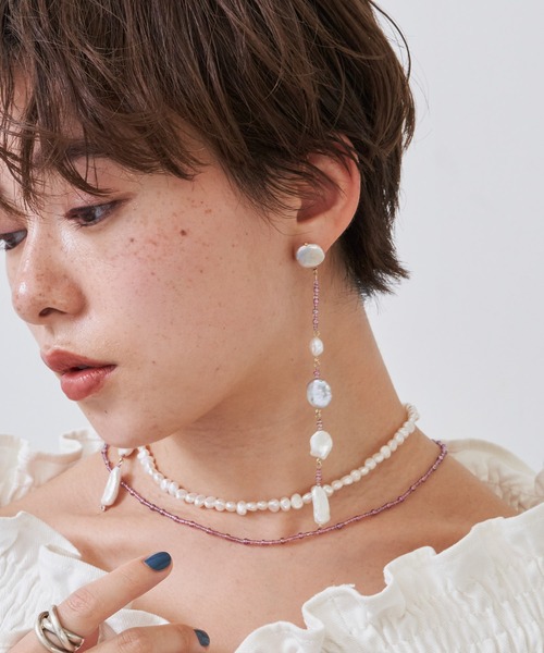 LA BELLE ETUDE（ラベルエチュード）の「淡水パール×ビーズアシンメトリーピアス（ピアス（両耳用）・レディース・その他・FREE）」の16枚目の写真