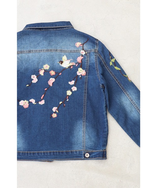cawaii（カワイイ）の「超伸縮　梅の花刺繍デニムジャケット（デニムジャケット・レディース・ネイビー・FREE）」の11枚目の写真