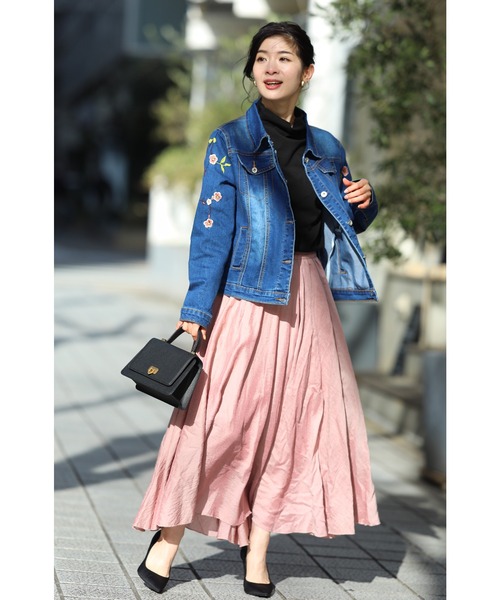 cawaii（カワイイ）の「超伸縮　梅の花刺繍デニムジャケット（デニムジャケット・レディース・ネイビー・FREE）」の18枚目の写真