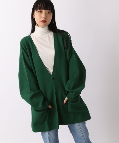 LOWRYS FARM（ローリーズファーム）の「ノーカラーカーデ　267538（カーディガン/ボレロ・メンズ・ブラック/グリーン/グレー・LARGE/MEDIUM）」の3枚目の写真