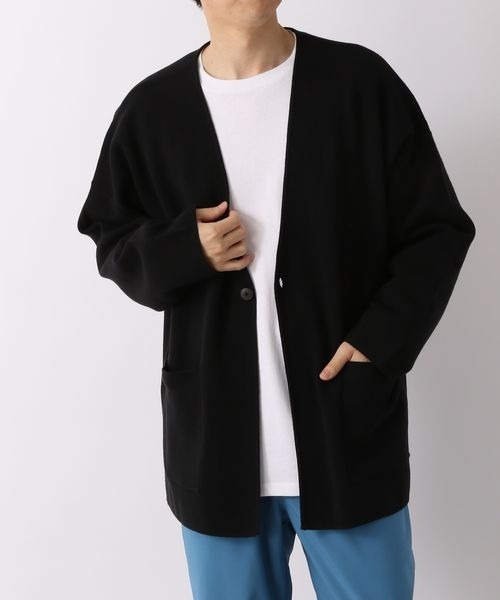 LOWRYS FARM（ローリーズファーム）の「ノーカラーカーデ　267538（カーディガン/ボレロ・メンズ・ブラック/グリーン/グレー・LARGE/MEDIUM）」の14枚目の写真