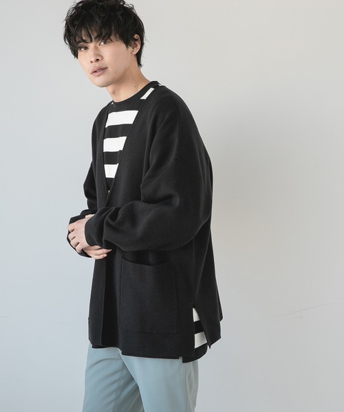 LOWRYS FARM（ローリーズファーム）の「ノーカラーカーデ　267538（カーディガン/ボレロ・メンズ・ブラック/グリーン/グレー・LARGE/MEDIUM）」の17枚目の写真