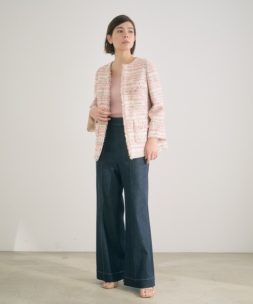 ANAYI（アナイ）の「コットンシルクランダムリブ プルオーバー（ニット/セーター・レディース・ホワイト/ピンク/ミント/ブルー・38/36）」の13枚目の写真