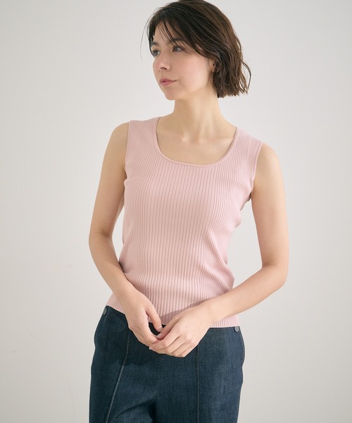 ANAYI（アナイ）の「コットンシルクランダムリブ プルオーバー（ニット/セーター・レディース・ホワイト/ピンク/ミント/ブルー・38/36）」の15枚目の写真