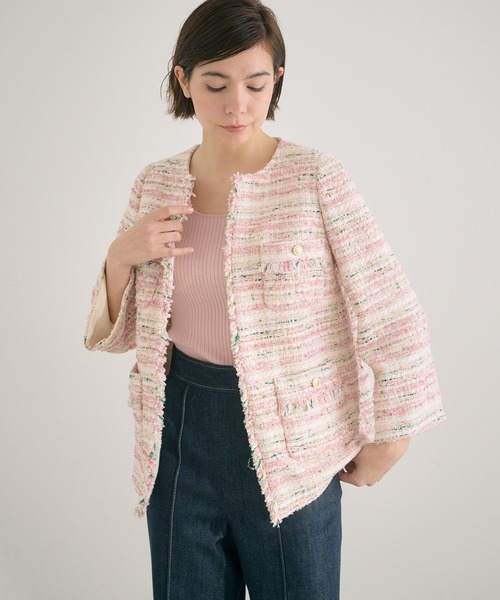 ANAYI（アナイ）の「コットンシルクランダムリブ プルオーバー（ニット/セーター・レディース・ホワイト/ピンク/ミント/ブルー・38/36）」の18枚目の写真