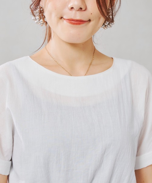 Chez toi(シェトワ)の「TCボイルペプラムブラウス(シャツ/ブラウス・レディース・ブラック/オフホワイト/ピンク/グリーン系その他・FREE)」の11枚目の写真