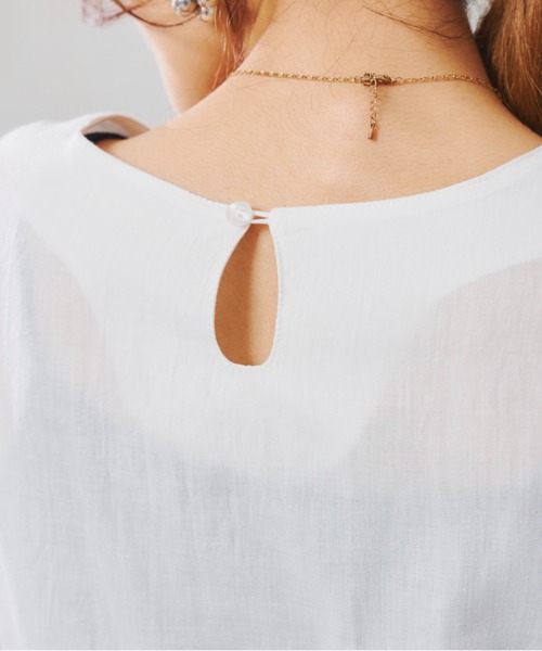 Chez toi(シェトワ)の「TCボイルペプラムブラウス(シャツ/ブラウス・レディース・ブラック/オフホワイト/ピンク/グリーン系その他・FREE)」の12枚目の写真