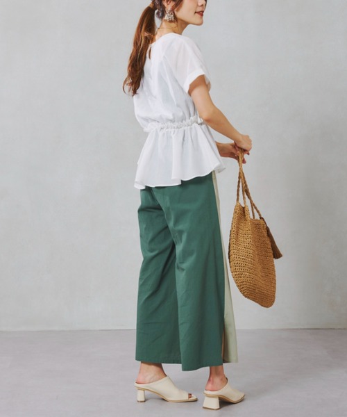 Chez toi(シェトワ)の「TCボイルペプラムブラウス(シャツ/ブラウス・レディース・ブラック/オフホワイト/ピンク/グリーン系その他・FREE)」の18枚目の写真