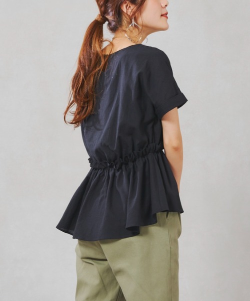 Chez toi(シェトワ)の「TCボイルペプラムブラウス(シャツ/ブラウス・レディース・ブラック/オフホワイト/ピンク/グリーン系その他・FREE)」の21枚目の写真