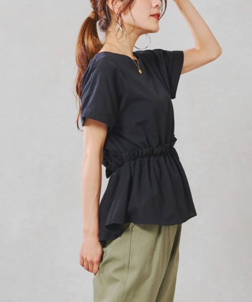 Chez toi(シェトワ)の「TCボイルペプラムブラウス(シャツ/ブラウス・レディース・ブラック/オフホワイト/ピンク/グリーン系その他・FREE)」の22枚目の写真