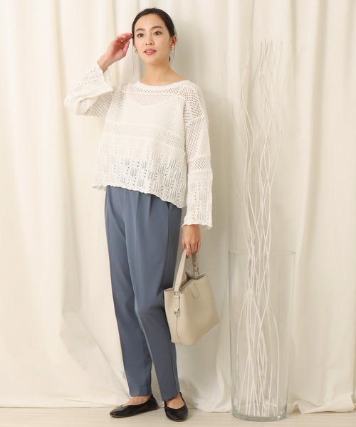 libelle more（リベル モア）の「透かし柄プルオーバー（ニット/セーター・レディース・ブラック/ベージュ/オフホワイト/カーキ・M）」の5枚目の写真