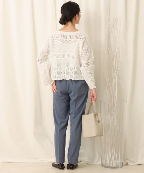 libelle more（リベル モア）の「透かし柄プルオーバー（ニット/セーター・レディース・ブラック/ベージュ/オフホワイト/カーキ・M）」の7枚目の写真