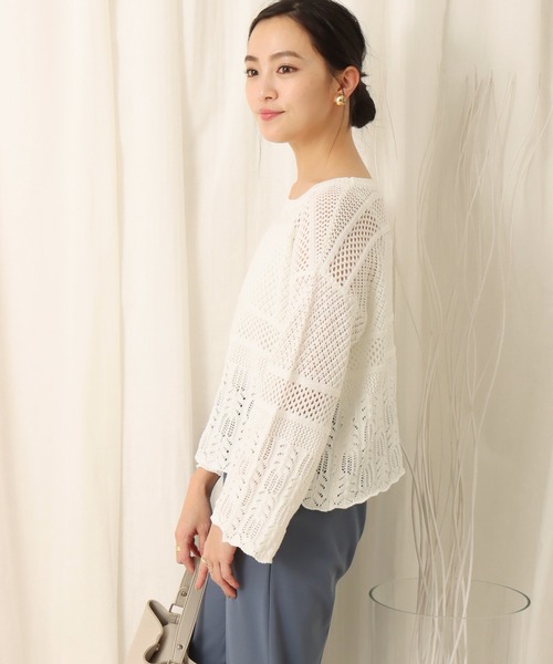 libelle more（リベル モア）の「透かし柄プルオーバー（ニット/セーター・レディース・ブラック/ベージュ/オフホワイト/カーキ・M）」の11枚目の写真