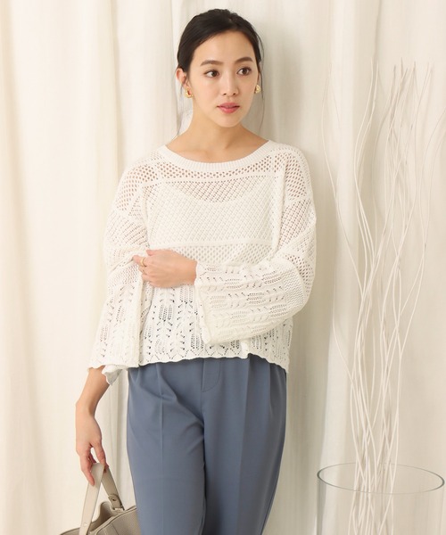 libelle more（リベル モア）の「透かし柄プルオーバー（ニット/セーター・レディース・ブラック/ベージュ/オフホワイト/カーキ・M）」の12枚目の写真