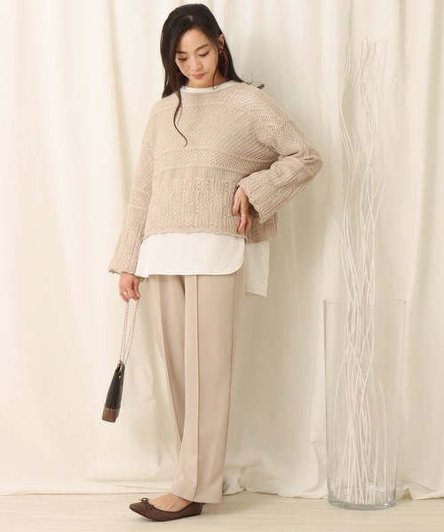 libelle more（リベル モア）の「透かし柄プルオーバー（ニット/セーター・レディース・ブラック/ベージュ/オフホワイト/カーキ・M）」の14枚目の写真