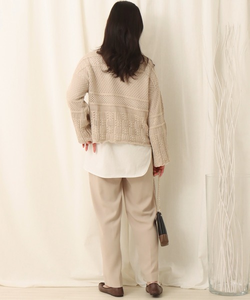 libelle more（リベル モア）の「透かし柄プルオーバー（ニット/セーター・レディース・ブラック/ベージュ/オフホワイト/カーキ・M）」の15枚目の写真