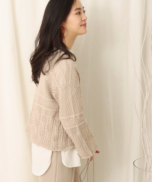 libelle more（リベル モア）の「透かし柄プルオーバー（ニット/セーター・レディース・ブラック/ベージュ/オフホワイト/カーキ・M）」の18枚目の写真