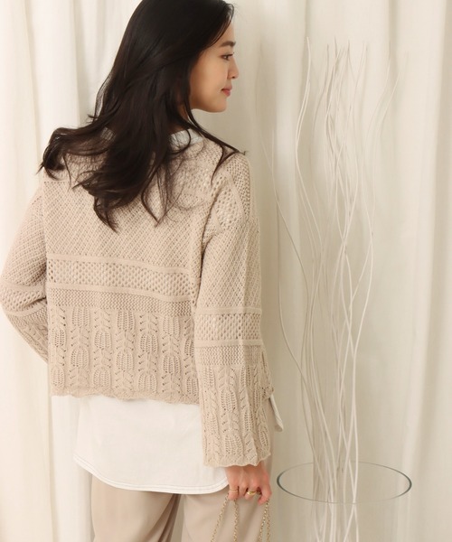 libelle more（リベル モア）の「透かし柄プルオーバー（ニット/セーター・レディース・ブラック/ベージュ/オフホワイト/カーキ・M）」の19枚目の写真