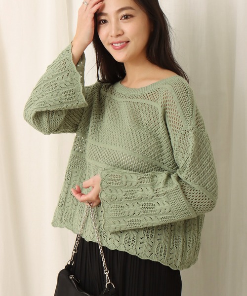 libelle more（リベル モア）の「透かし柄プルオーバー（ニット/セーター・レディース・ブラック/ベージュ/オフホワイト/カーキ・M）」の22枚目の写真