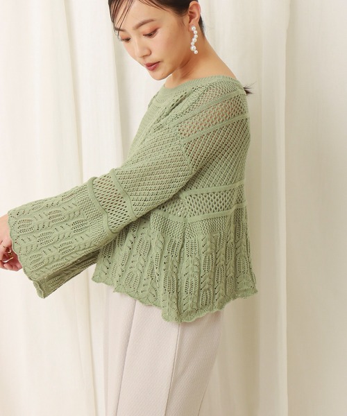 libelle more（リベル モア）の「透かし柄プルオーバー（ニット/セーター・レディース・ブラック/ベージュ/オフホワイト/カーキ・M）」の20枚目の写真