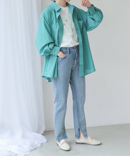 frames RAY CASSIN（フレームスレイカズン）の「ソフトワッシャーボリュームスリーブカラーシャツ（シャツ/ブラウス・レディース・オフホワイト/イエロー/ライトピンク/グリーン・FREE）」の6枚目の写真