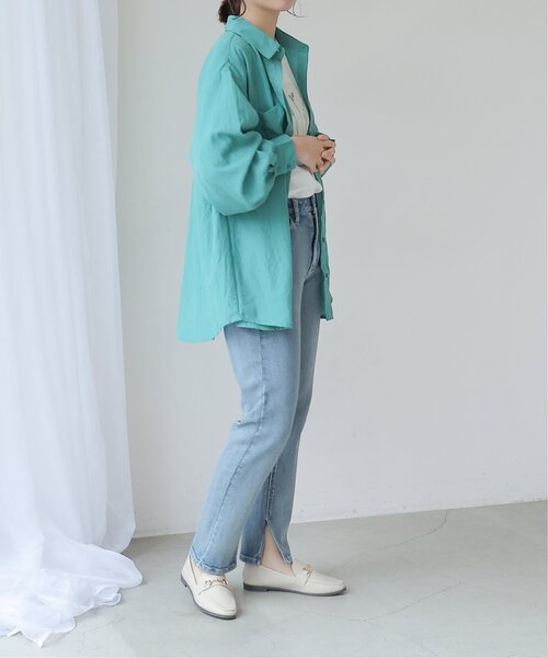 frames RAY CASSIN（フレームスレイカズン）の「ソフトワッシャーボリュームスリーブカラーシャツ（シャツ/ブラウス・レディース・オフホワイト/イエロー/ライトピンク/グリーン・FREE）」の7枚目の写真