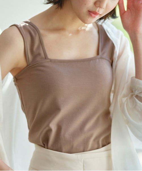 YU'NOW(ユナウ)の「【抗菌防臭】【吸水速乾】ブラ紐隠しの優秀インナー(タンクトップ・レディース・ブラック/グレイッシュベージュ/オフホワイト/カーキ/チャコールグレー/グレー/ブルー・XXX-LARGE/LARGE/XXXX-LARGE/X-LARGE/XX-LARGE/MEDIUM)」の20枚目の写真