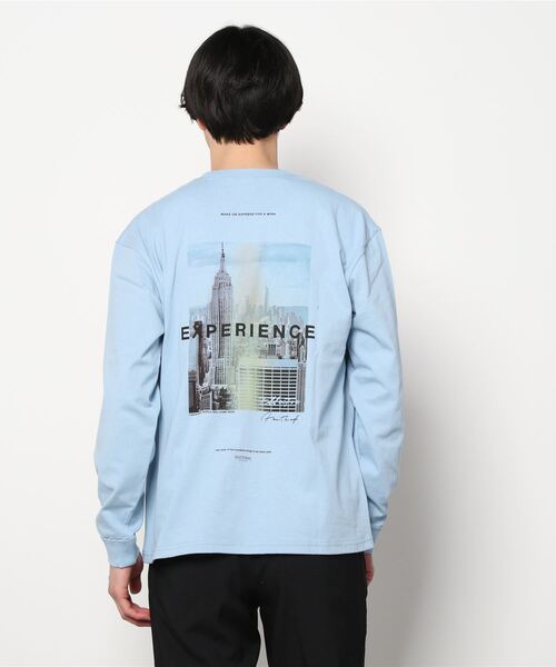 TRAP/U (トラップユー)の「バック フォトプリント コットン 天竺 ロングTシャツ(Tシャツ/カットソー・メンズ・ホワイト/ブラック/サックスブルー・L/M)」の11枚目の写真
