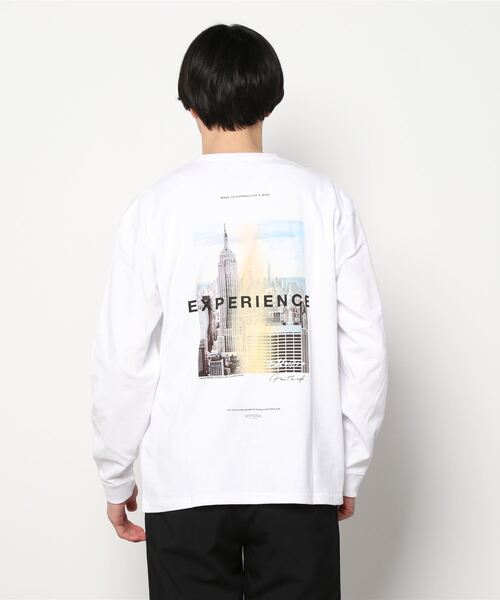 TRAP/U (トラップユー)の「バック フォトプリント コットン 天竺 ロングTシャツ(Tシャツ/カットソー・メンズ・ホワイト/ブラック/サックスブルー・L/M)」の12枚目の写真